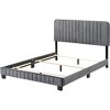 TiramisuBest Sleek Gray Velvet Full Bed - 48"H x 59"W x 81"D, 63 lbs, Comfortable & Durable - 4 of 4
