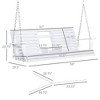 PAGED 3-Person Porch Swing with Folding Coffee Table and Chains,Modern Bench Swing for Patio Backyard,Garden - 3 of 4