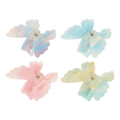 Unique Bargains Women's Elegant Butterfly Hair Clips 2.60"x2.40"x1.54" Multicolor 4 Pcs