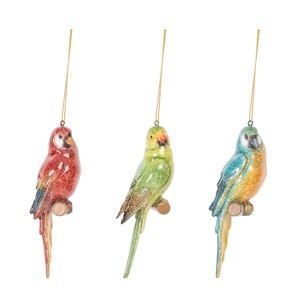 Gallerie II Tropical Birds Ornaments Set of 3 - 1 of 3
