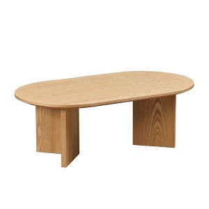 Vatros Wood Coffee Table Mid Century Modern Coffee Table Oval Coffee Table - 1 of 4