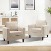 Set of 2 Deionides Tufted Wooden Upholstered Comfy Club Chair For Bedroom And Living Room With Wood Legs| ART OF LIVING DESIGNS - 2 of 4