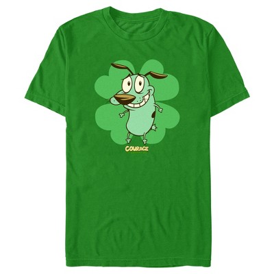 Men's Courage The Cowardly Dog St. Patrick’s Day Clover T-shirt : Target