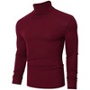 Coolmee Men's Slim Fit Basic Turtleneck Long Sleeve Lightweight Pullover Sweaters Casual Knitted Tops - 2 of 4