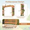 Tangkula Patio Arbor Garden Archway w/ Pergola Bench & Side Trellises for Climbing Plants Vines Grapes 2-Seat Wooden Outdoor Bench Backyard Decoration - 4 of 4