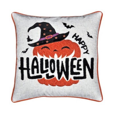 DSVIMOY Support Pillow Happy Halloween Pumpkin Witch Throw Pillow for Halloween Decor, Multicolored, 17"*17"*10"