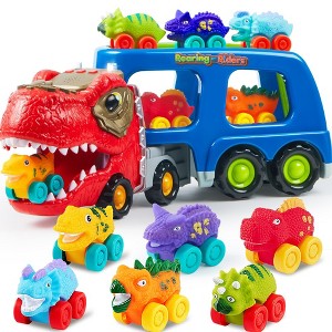 Dinosaur Truck Toys for Kids 2 3 4 5, Kids Boys Toys, Dinosaur Car Carrier Truck Toy 6 Dinosaur Figures Rubber Car Vehicles, Toddler Birthday Gifts - 1 of 4