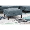 Beautiful Mineral Color Ottoman Morgan Fabric 1pc Ottoman Soft Cushion Wood Legs Living Room Furniture - 4 of 4