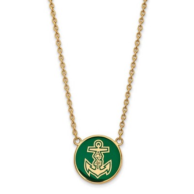 Black Bow Jewelry 14k Yellow Gold Plated Sterling Silver Alpha Sigma Tau Greek Life Necklace 18 Inch