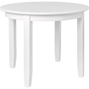 HomeRoots 39" White Solid Wood Round Top Dining Table - 1 of 4
