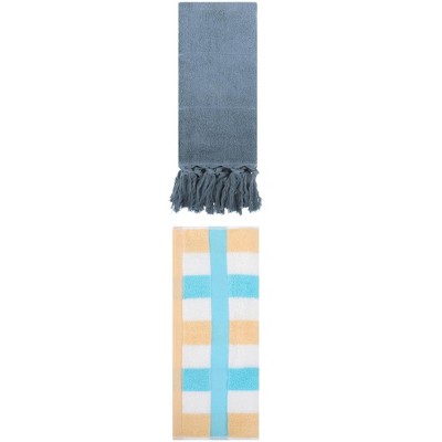 REGALWOVEN 2 Packs Cotton Absorbent Soft Decorative Bathroom Hand Towel for Kitchen