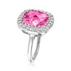 Ross-Simons 9.00 Carat Pink Topaz and .90 ct. t.w. White Topaz Ring in Sterling Silver - 3 of 4