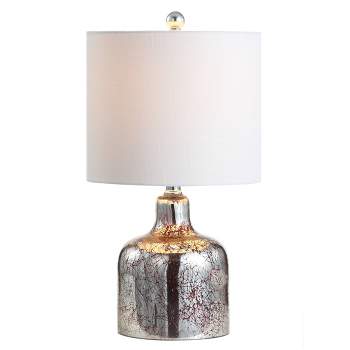19" Glass Gemma Bell Table Lamp (Includes LED Light Bulb) Chrome - JONATHAN Y