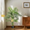 4 ft Golden Cane Palm Artificial Tree, Lifelike Faux Tropical Palm Plant, Pre-Potted Decorative Greenery for Home, Office, Living Room Decor - 4 of 4