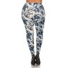 Slickblue Women's Plus Size Floral Print Leggings, Blue/Purple Full Length, Slim Fit, High Waist, Soft Stretch Fabric - 3 of 4