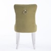 APRILSOUL 37.5 inch High-end Tufted Solid Wood Contemporary Velvet Dining Chair with Chrome Stainless Steel Legs Set of 2 Olive-Green - 3 of 4
