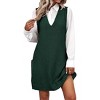 Zeagoo Womens Sweater Vest Dress Pattern Knitted Pullovers Sweaters V Neck Tank Sweater Dress with Pockets - 2 of 4