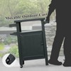DOMETOUR Grill Carts Outdoor with Storage and Wheels, Whole Metal Portable Table and Storage Cabinet for BBQ,Deck,Patio,Backyard(Dark Grey) - 2 of 4