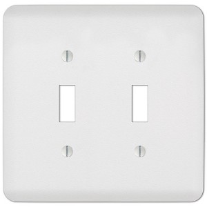 Amerelle Capri Paintable Textured White 2 gang Stamped Steel Toggle Wall Plate 1 pk - 1 of 1