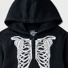 Kids' Adaptive Halloween Skeleton Fleece Hoodie and Jogger Pants Set - Cat & Jack™ Black - 3 of 4