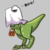 Men's Design By Humans Halloween Ghost Dinosaur By whynot007 T-Shirt - 2 of 4