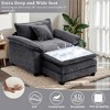 Busaurus Oversized Chenille Accent Chair with Ottoman - 3 of 4