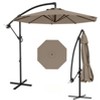 10FT Cantilever Patio Umbrella, Hanging Umbrella with Cross Base, Crank Lift & Tilt for Maximum Shade Coverage - 2 of 4