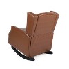 UPHA PU single front and rear rocking chair with wooden legs - 3 of 4