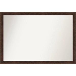 Amanti Art 39"x27" Non-Beveled Narrow Wood Bathroom Wall Mirror Warm Walnut: Modern Rectangular Vanity, Wall Mount, Wood Frame - 1 of 4