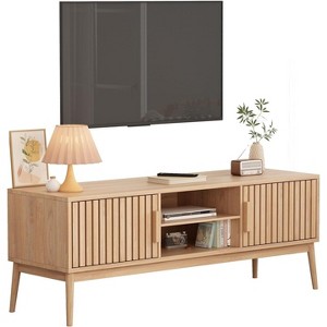 Jojoka 46 Inch Boho TV Stand for TVs up to 50 Inch, Modern Entertainment Center with Storage,Brown - 1 of 4