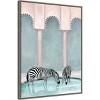 22" x 30" Office Gossip (Zebras) by Urban Road Framed Canvas Wall Art Gray Wash - Amanti Art - 2 of 4