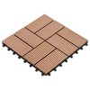 vidaXL 11 pcs Decking Tiles WPC 11.8"x11.8" 1 sqm Brown - 3 of 4