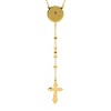Steeltime 24" 18k gold plated stainless steel Our Father prayer box beaded rosary necklace - 2 of 4
