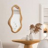 LuxenHome 22"x 39" Asymmetrical Wall Mirror Solid Wood Frame Wall Mounted Irregular Hanging Decorative Mirror for Bathroom Bedroom Entryway Brown - 3 of 4