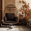 homfan Egg Chair Wicker Outdoor Chairs, Oversize Patio Chair Rattan Lounger Chair w/ 4 Cushions & Steel Frame Stand for Indoor Outdoor Patio Backyard - 2 of 4