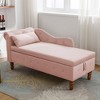Modern Storage Sofa Recliner With Nailhead Trim, Button Tufted Upholstered Velvet Lounge Chair With Storage And Pillow For Living Room - 2 of 4
