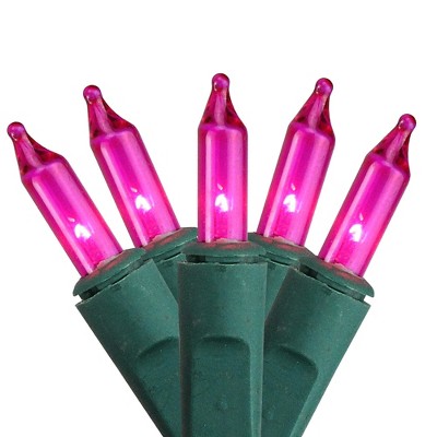 Northlight 10ct Mini Battery Operated String Lights Pink - 4.5' Green Wire