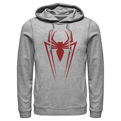 Men's Marvel Spider-man Icon Badge Pull Over Hoodie - Athletic Heather - 2x  Large : Target