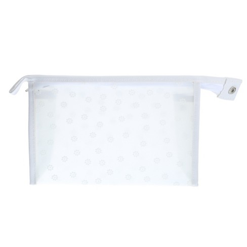 Unique Bargains Women Durable Flocking Cosmetic Bag White 1 Pc : Target