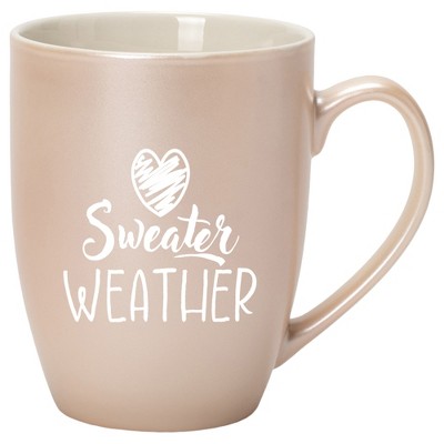 Elanze Designs Sweater Weather Precious Pearl 10 ounce New Bone China Coffee Cup Mug