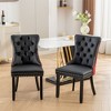 OUTSUPPLY Set of 2 Modern Tufted Dining Chairs, PU & Velvet Upholstery with Solid Wood Legs - 3 of 4