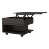21.4" Engineered Wood Lift Top Coffee Table with Casters and Concealed Storage, Modern Design for Living Rooms - 3 of 4