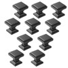 Cauldham Solid Kitchen Cabinet Knobs Pulls (1-1/8" Square) - Transitional Dresser Drawer/Door Hardware - Style S685 - Matte Black - 3 of 4