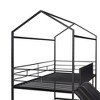 Twin Size Metal Loft Bed With Slide, Ladder, Two-Sided Writable Wooden Board House Bed Frame For Girls Boys No Box Spring Needed Bed Frame - 2 of 4