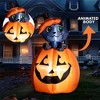 Joyfy 5 FT Tall Halloween Inflatable Outdoor Decorations, Animated Kitty Cat On Pumpkin Inflatable for Halloween Party Indoor Outdoor Yard Lawn Decor - 2 of 4