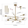 KAISITE 12-Light Mid-Century Sputnik Chandelier in Brushed Brass, A Dazzling Centerpiece for Grand Spaces - 4 of 4