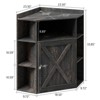 Corner Cabinet, Corner Storage Shelf with USB Ports, Wooden 6-Cubby Bookshelf - 2 of 4