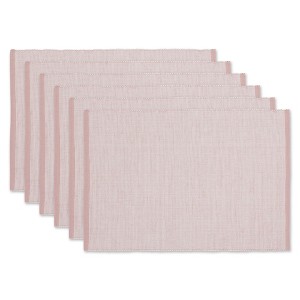 DII Ribbed Recycled Cotton/Poly Placemat Set 6 Piece, Pale Mauve, 13x19" - 1 of 4