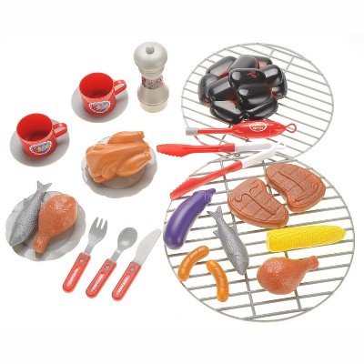Link 20pc Cook and Play Barbecue BBQ Cooking Kitchen Toy, Interactive Grill, Cooking Playset for Kids