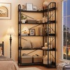 86" L-Shaped Corner Bookshelf - Industrial 7-Tier Bookcase w/ Beaded Design, Tall Display Rack for Living Room & Bedroom - 4 of 4
